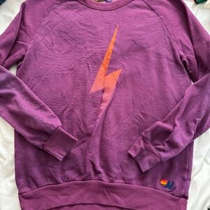 Aviator Nation Bolt Fade Sweatshirt Purple/Orange Size Large